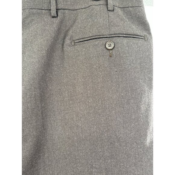 Zignone Italy ENZO MANTOVANI Mens Gray Wool Cashmere Dress Pants Cuffed 40x30 - Picture 6 of 10